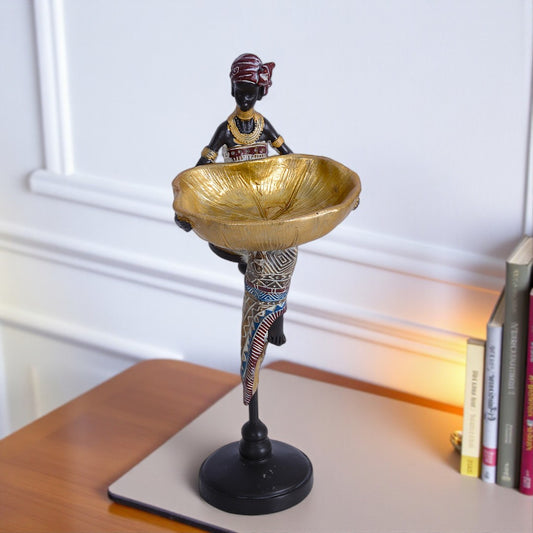 LY200913 Resin Golden Bowl Statue
