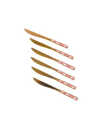 XG007-Golden Flower Table Knife Brown 20-10