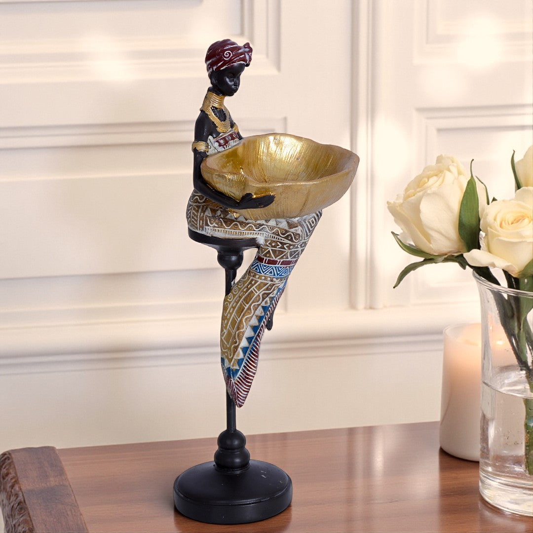 LY200913 Resin Golden Bowl Statue