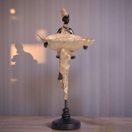 LY100912 Resin Golden bowl statue