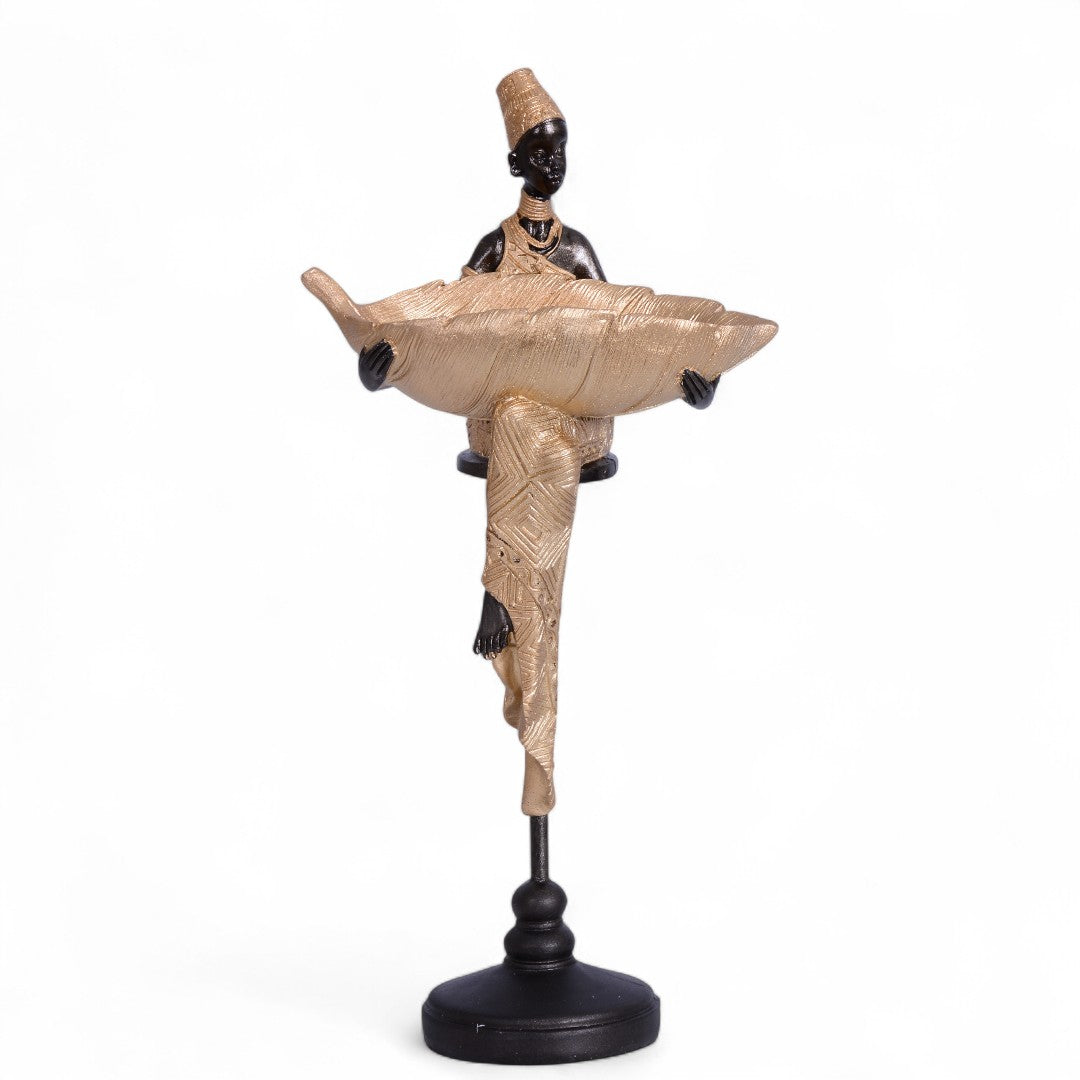 LY100912 Resin Golden bowl statue