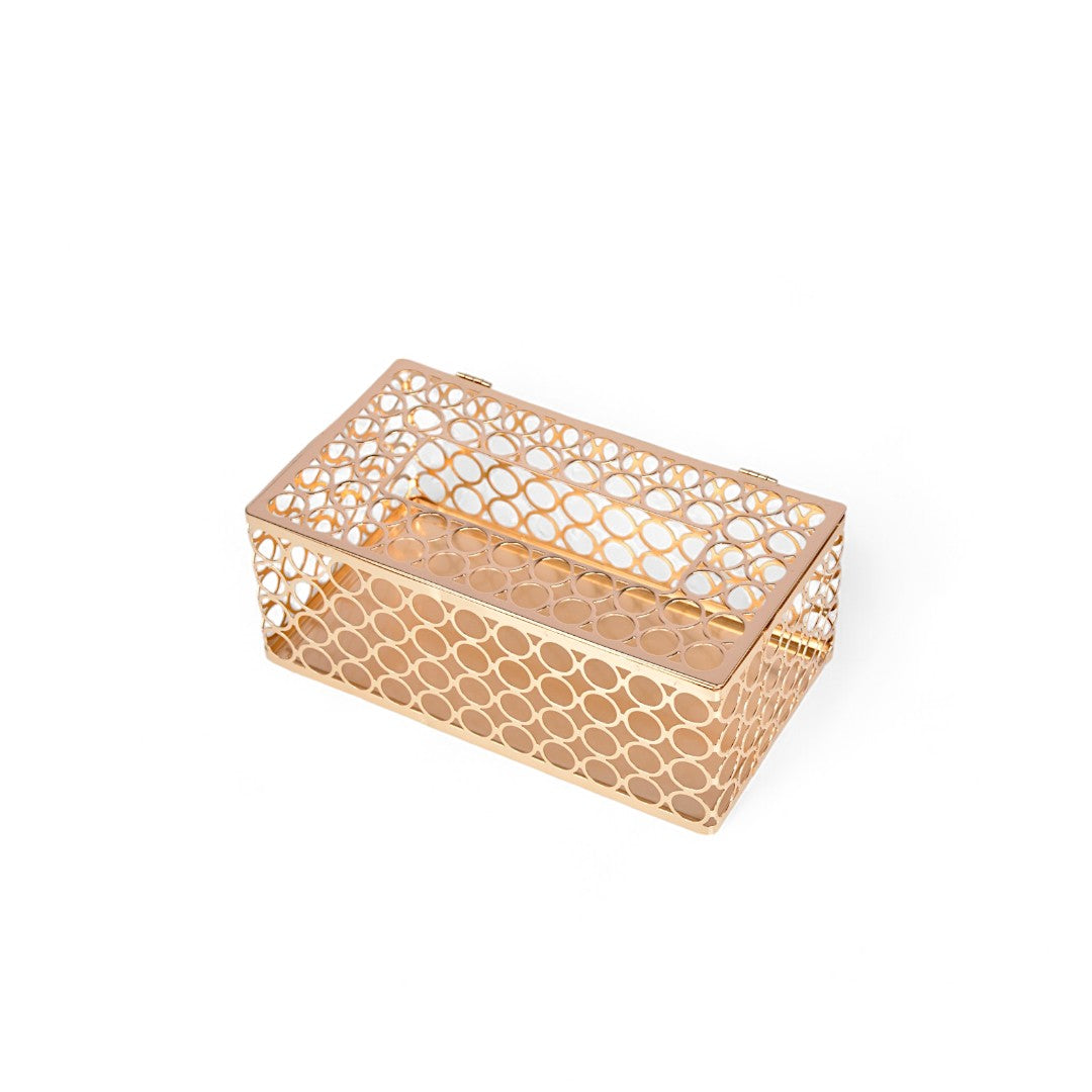 Tissue Box Metal Golden