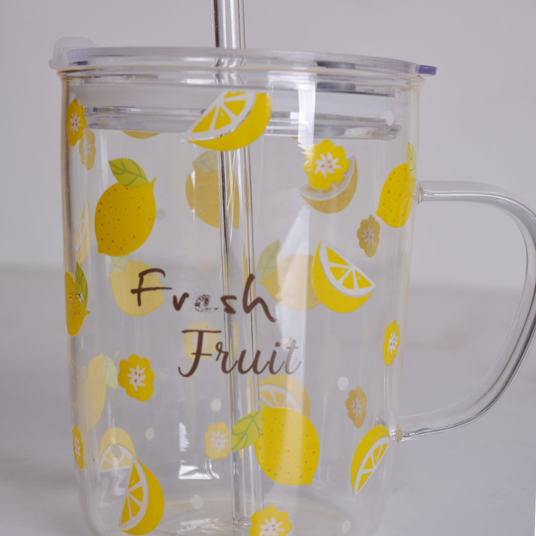 Lemon Printed Transparent Juice Mug ZQ-048