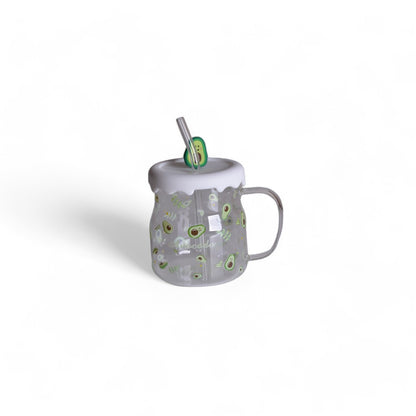 Avacado Printed Transparent Juice Mug ZQ-046