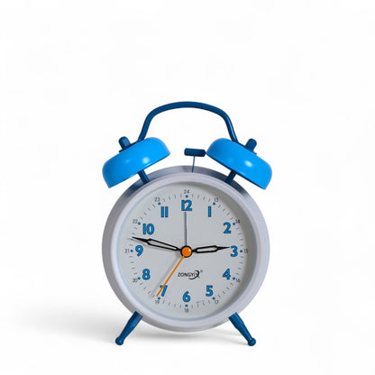 White & Blue Table Alarm Clock