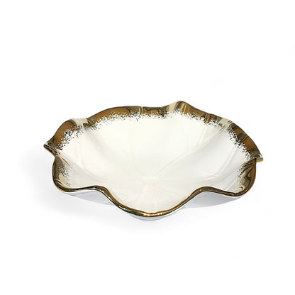 Serving Bowl with Golden Edges