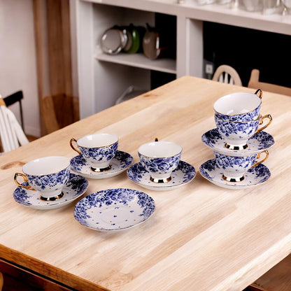 Ceramic Floral 12Pc Cup & Saucer