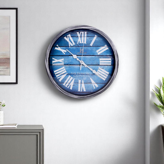Sky blue & Gray Wall Clock