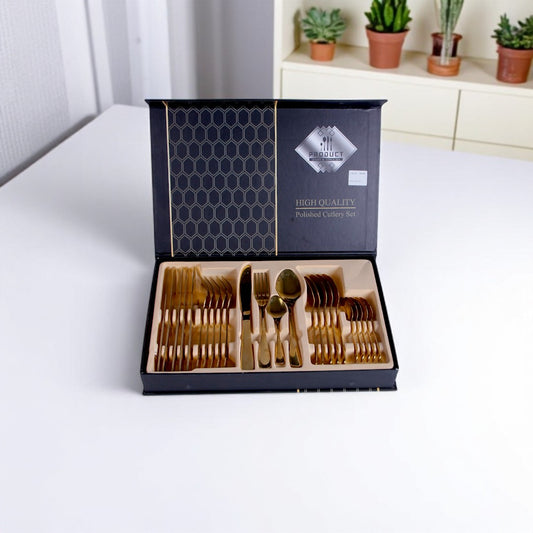 Golden Cutlery Set 24Pc