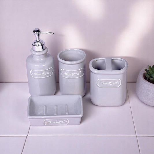 Gray Ceramic Bath Room Set 4Pcs