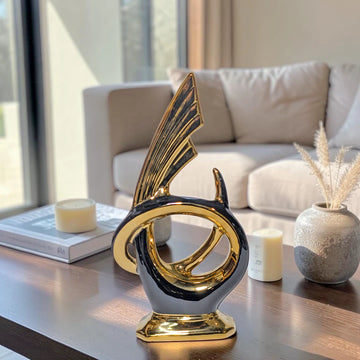 Elegant Abstract Ceramic Decor Sculpture