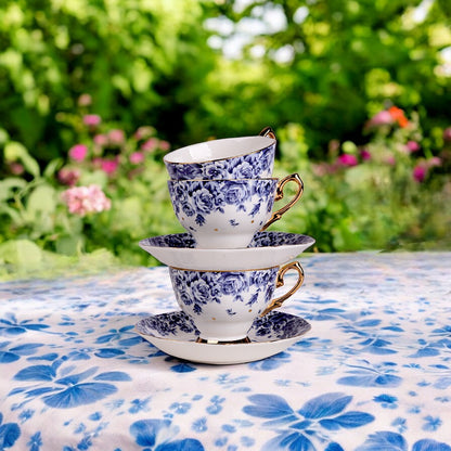 Ceramic Floral 12Pc Cup & Saucer