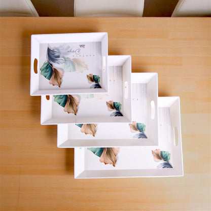 White Tray Set 4Pc