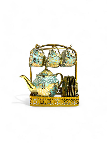 Ceramic Tea Cup Set 9PC