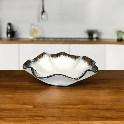 Serving Bowl with Silver Edges