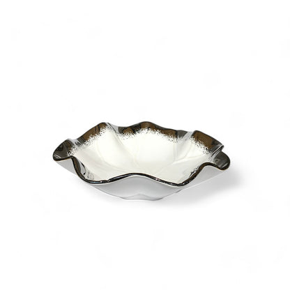 Serving Bowl with Silver Edges