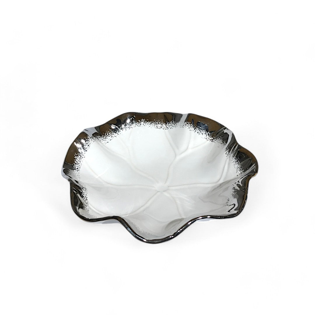 Serving Bowl with Silver Edges