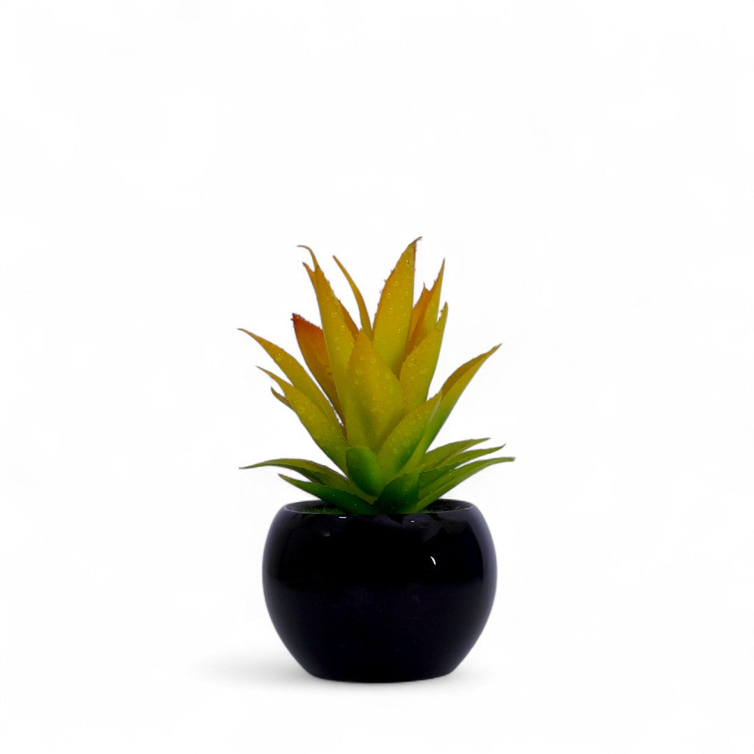 Yellow & Green Artificial Potted Flower
