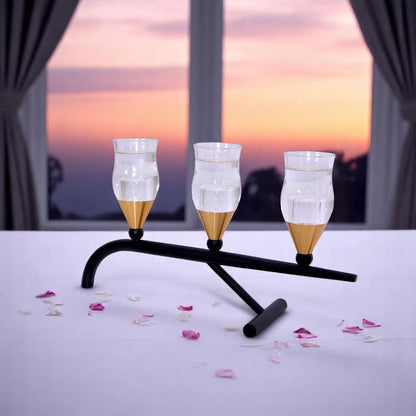 Black & Golden Modern Candle Stand