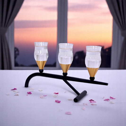 Black & Golden Modern Candle Stand