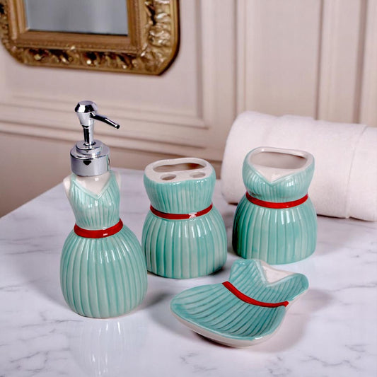 Sea Green Ceramic Bathroom Set 4pcs