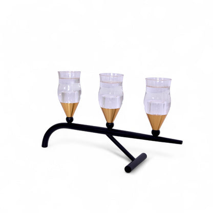 Black & Golden Modern Candle Stand