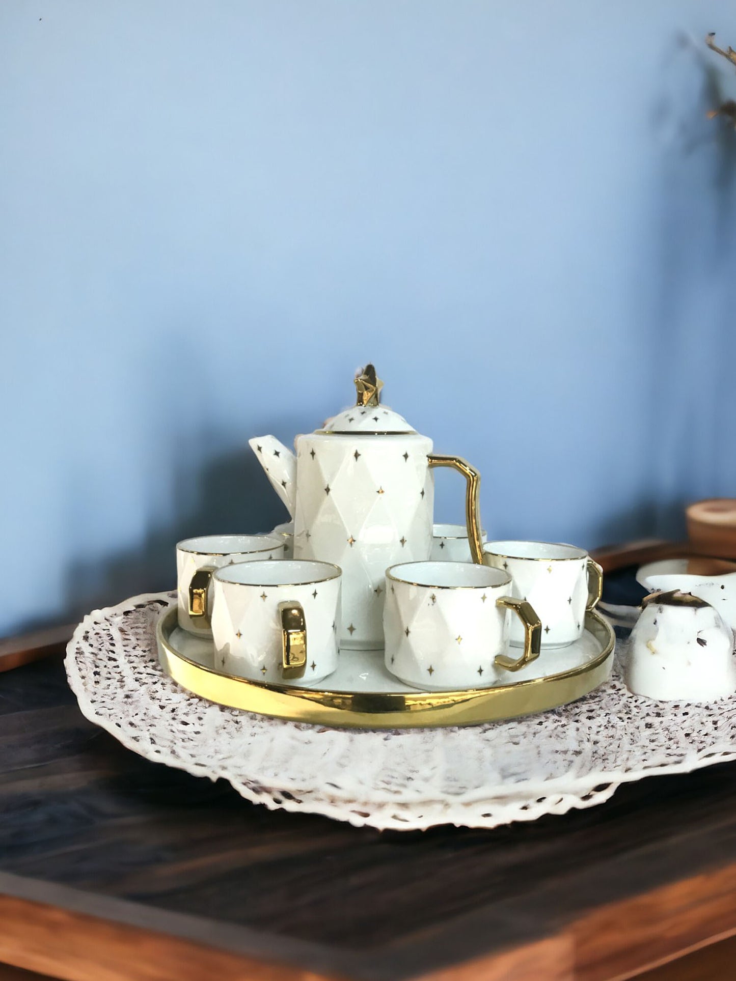 Ceramic Tea Cup Set 13PC