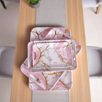 Pink & Golden Serving Dish 4Pc