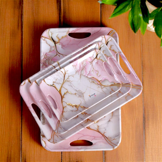 Pink & Golden Serving Dish 4Pc