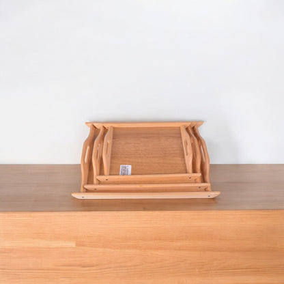 Wooden Serving Tray 3 Sizes Set With Handles