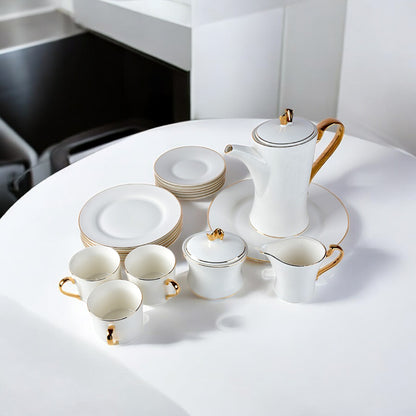 Off White/Gold Tea SET 24Pc