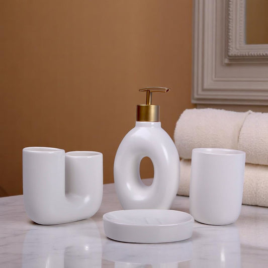 Black/White Bathroom Set 4Pc