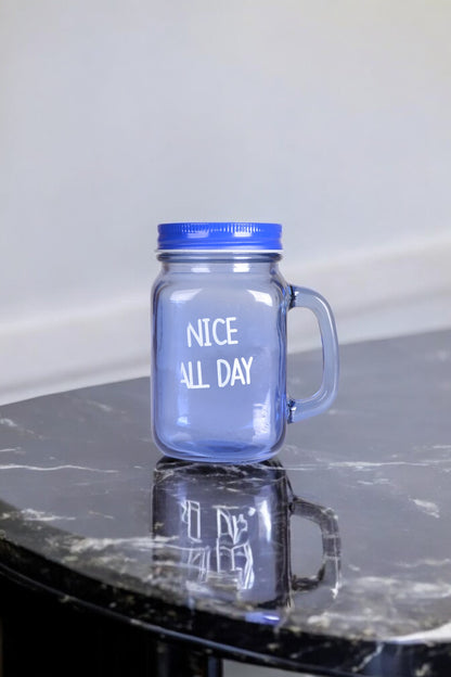 Glass Mason Jar Mugs With Lid LX-0005