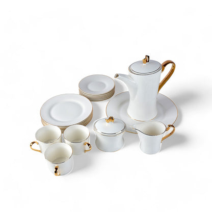 Off White/Gold Tea SET 24Pc