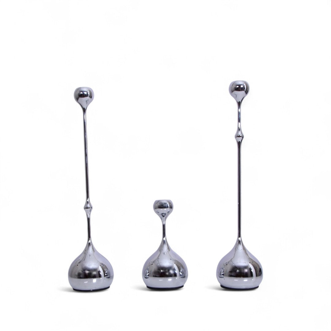 Silver Candle Stand Set 3Pc