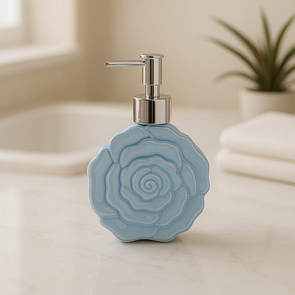 Sky Blue Flower Soap Dispenser