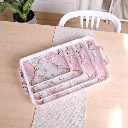 Pink & White Serving Dish 4Pc