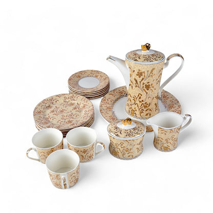 Tea Set 24Pc White/Gold