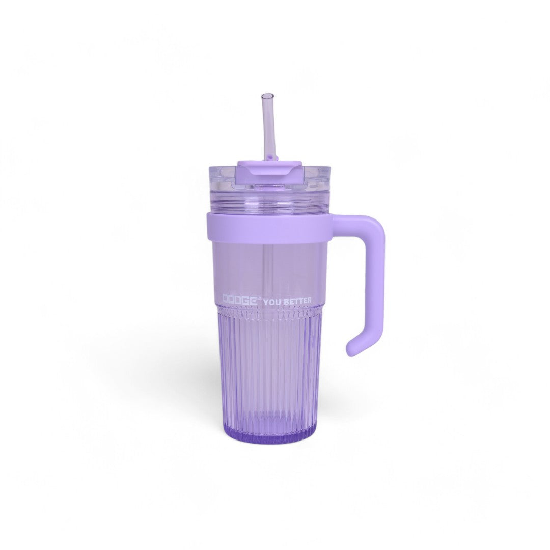 Glass Tumbler With Starw and Lid