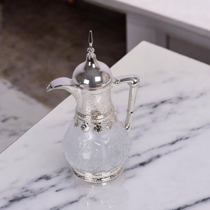 Arabic Glass Teapot Silver