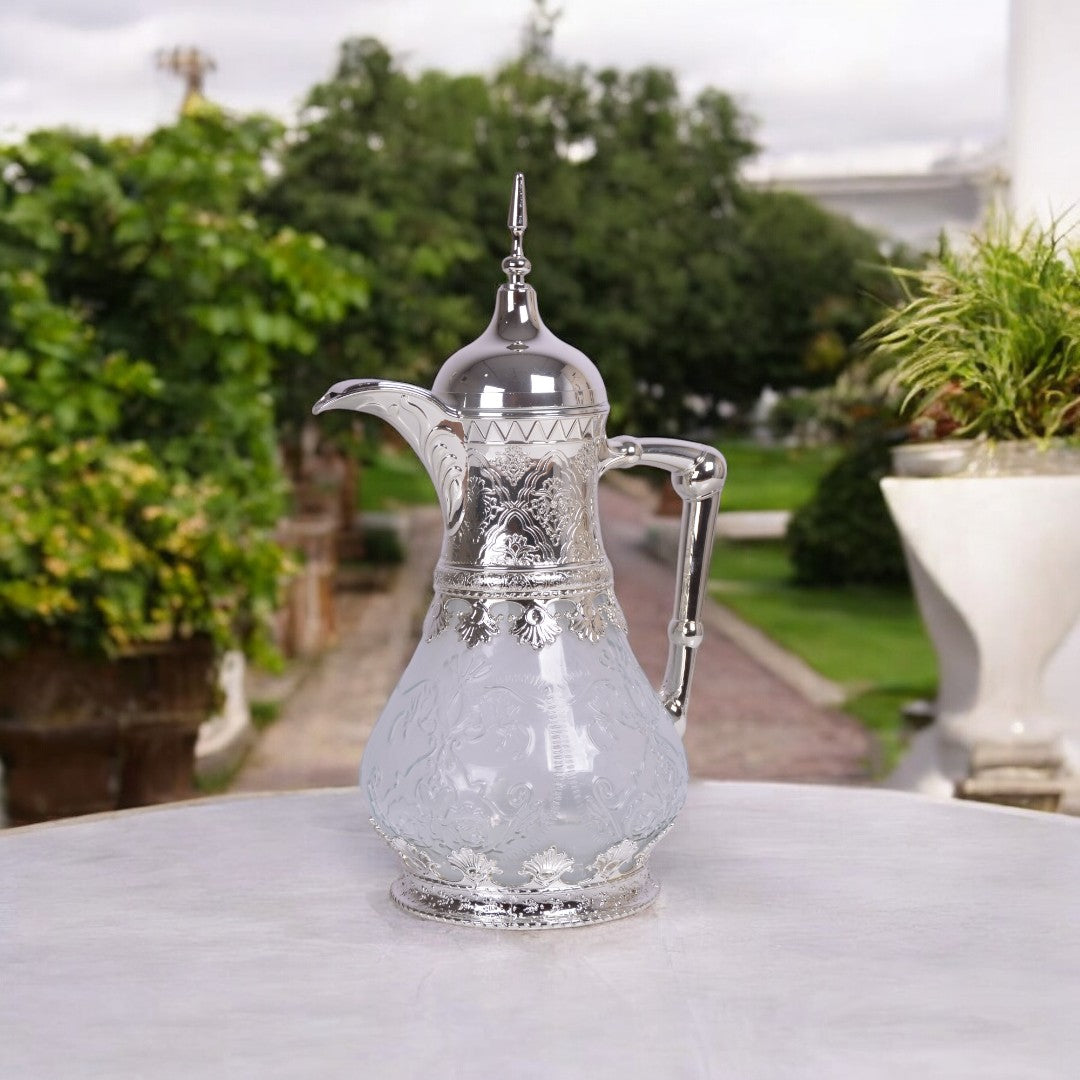 Arabic Glass Teapot Silver