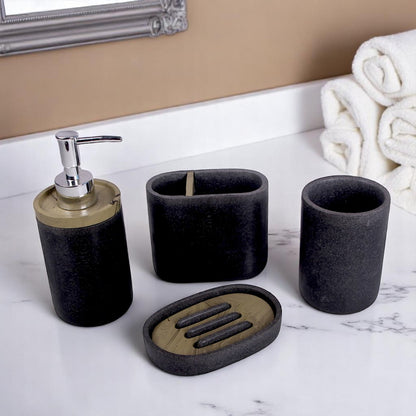Black and Golden Bathroom Set 4pcs