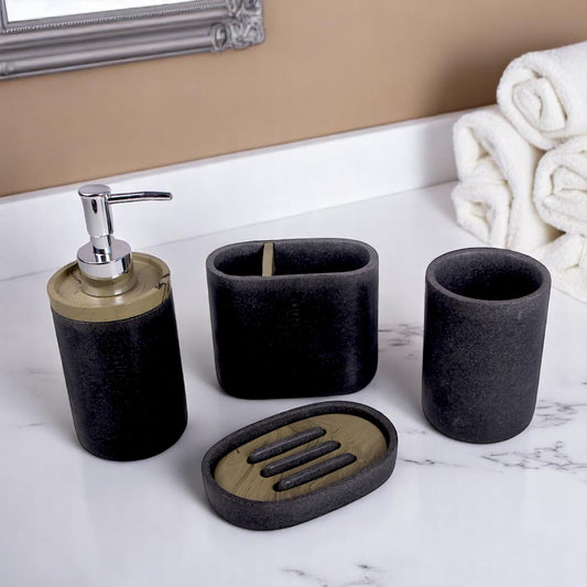 Black and Golden Bathroom Set 4pcs