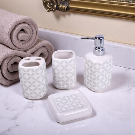 White Ceramic Bath Set 4pcs