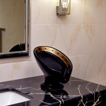 Black & Golden Ceramic Soap Dish