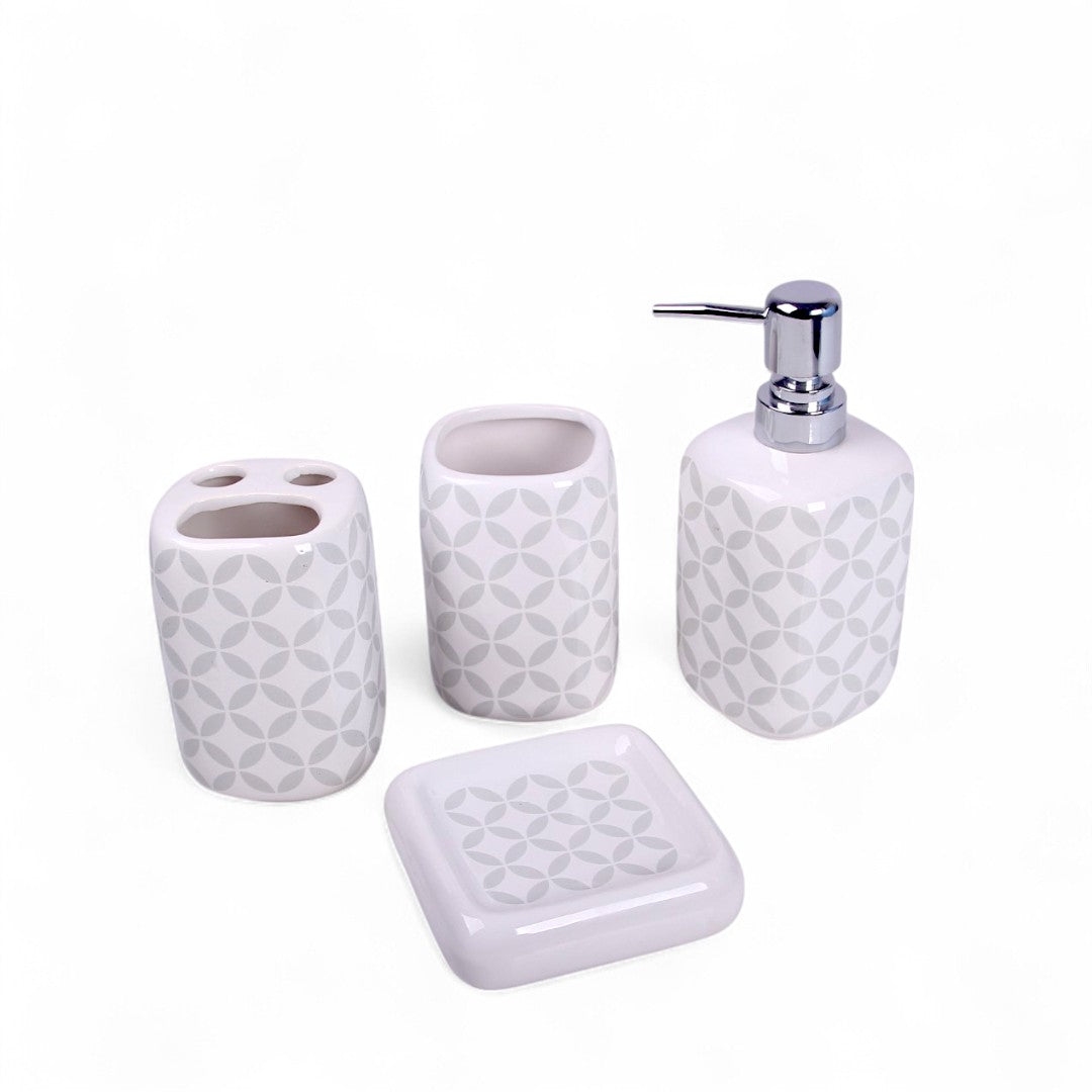 White Ceramic Bath Set 4pcs