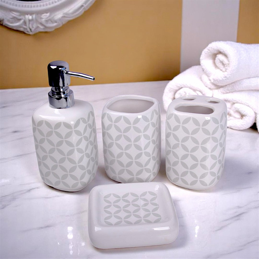 White Ceramic Bath Set 4pcs