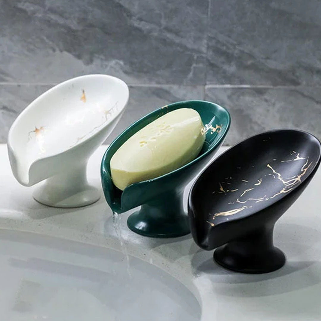 Ceramic Drain Soap Holder Leaf Shape|Bathroom Accessories