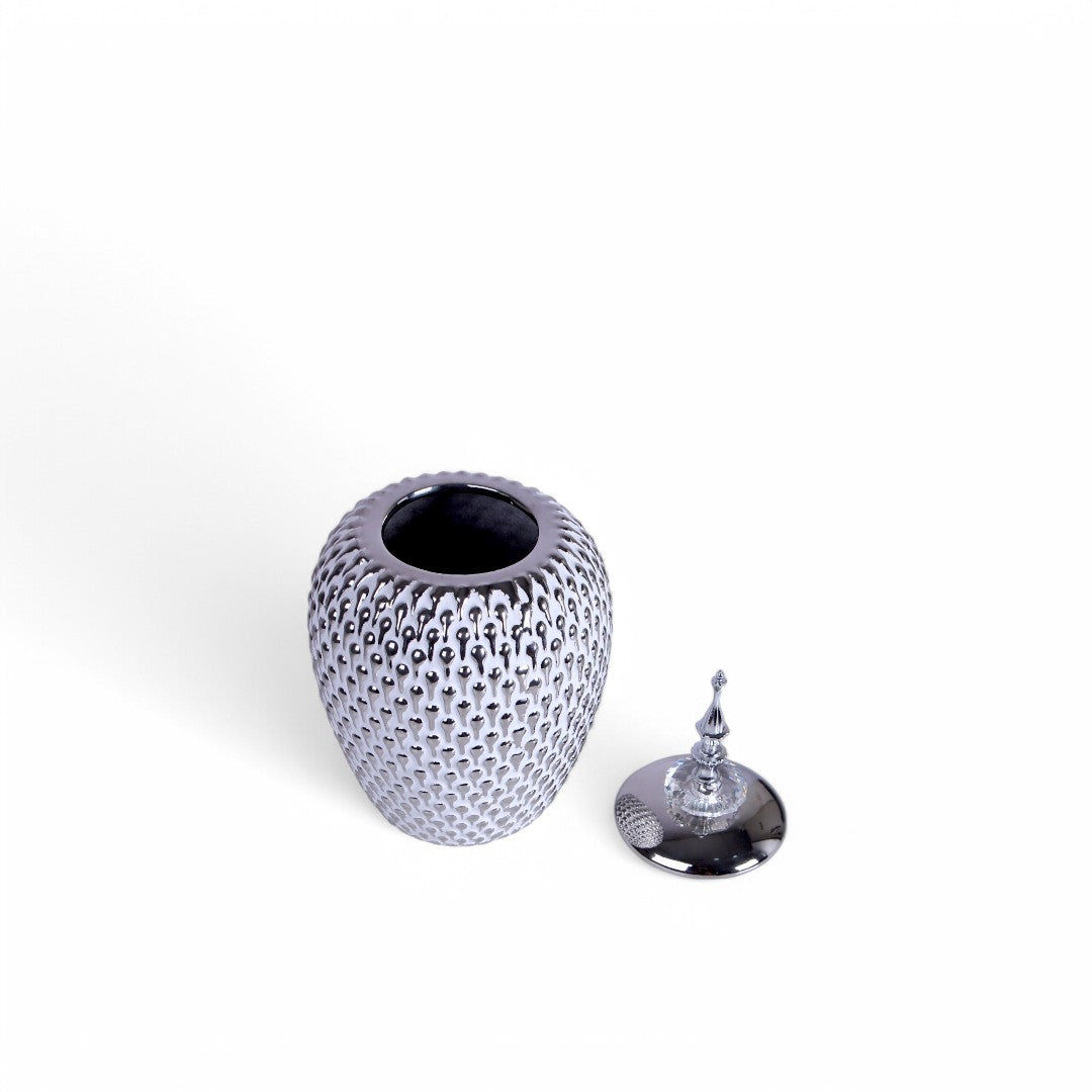 White & Silver Vase Small