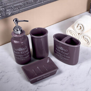 Purple Ceramic Bath Set 4pcs